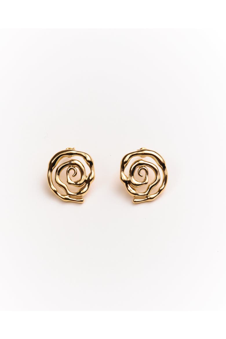 Shelby Swirl Earrings, Main, color, Recycled Gold Vermeil