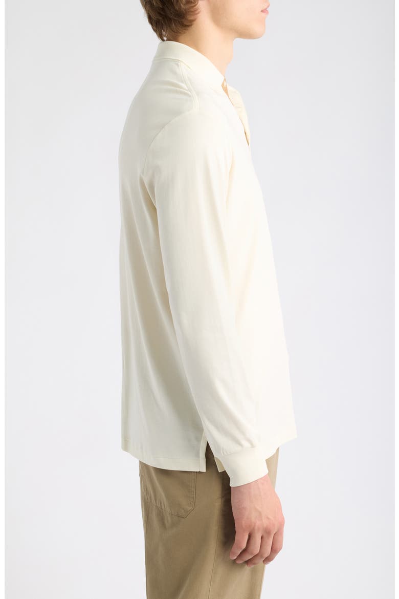 Long Sleeve Pima Cotton Polo, Alternate, color, PALE CREAM