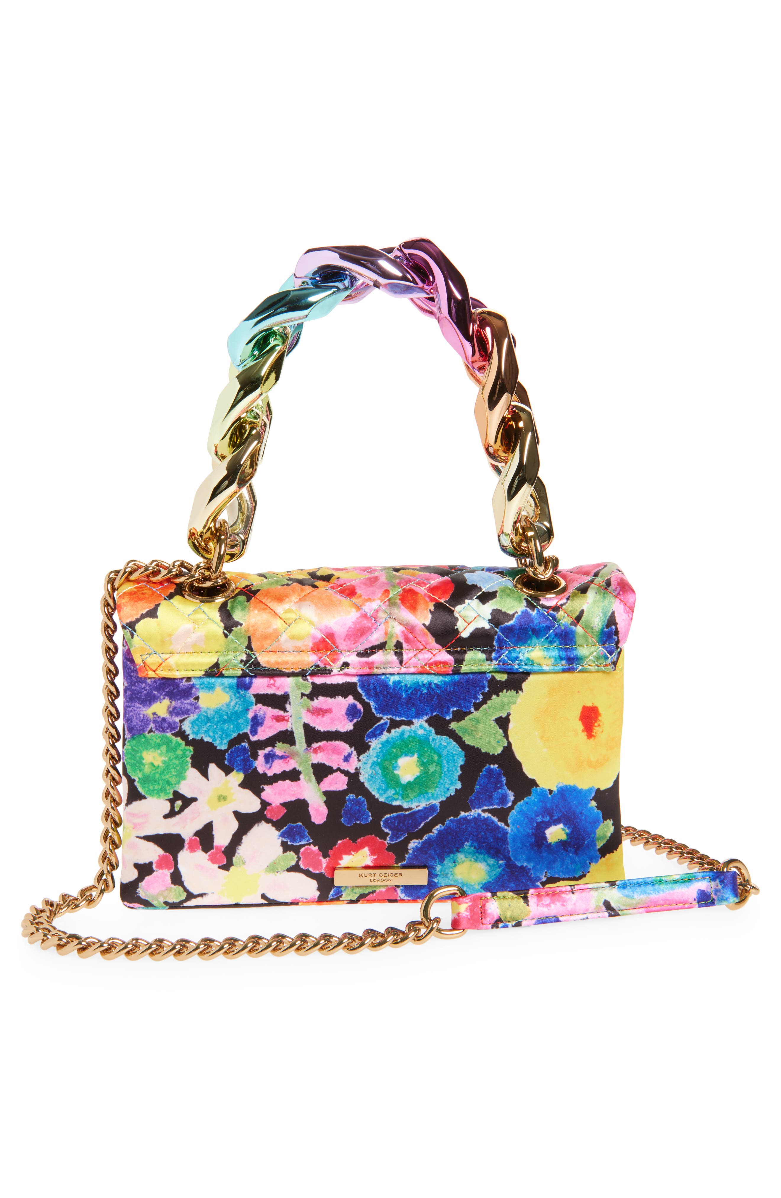 Kurt Geiger London Kensington Floral Quilted Top Carry Handle Bag, Alternate, color, 