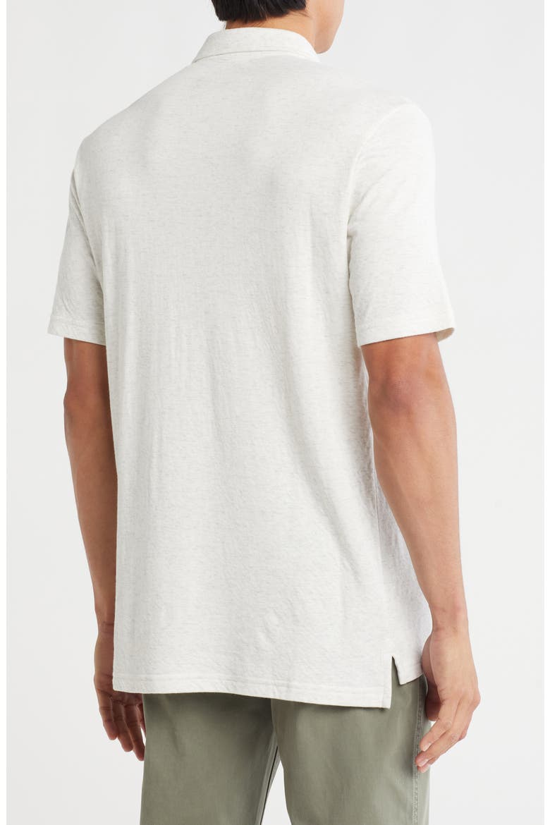 Cloud Cotton Blend Polo, Alternate, color, IVORY HEATHER