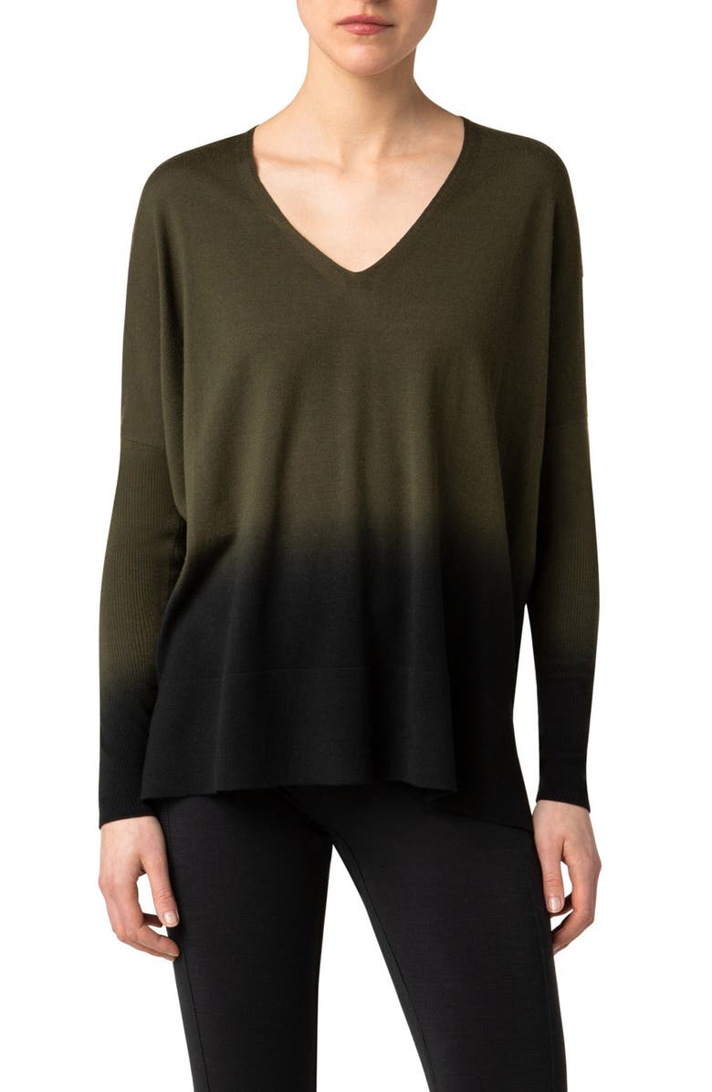 Akris punto Dip Dye V-Neck Sweater, Main, color,