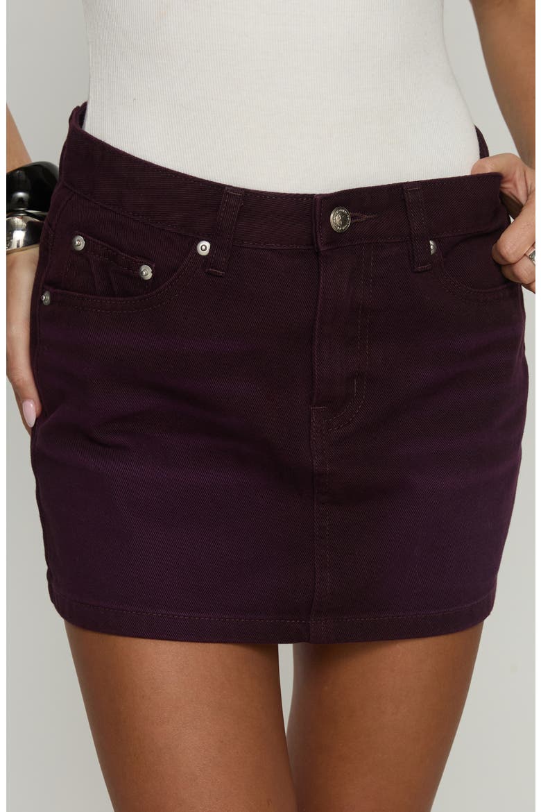 Paulette Denim Miniskirt, Alternate, color, RED