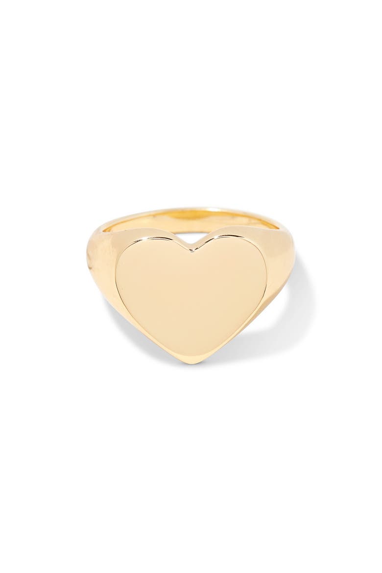 Isabel Heart Signet Ring, Alternate, color, GOLD
