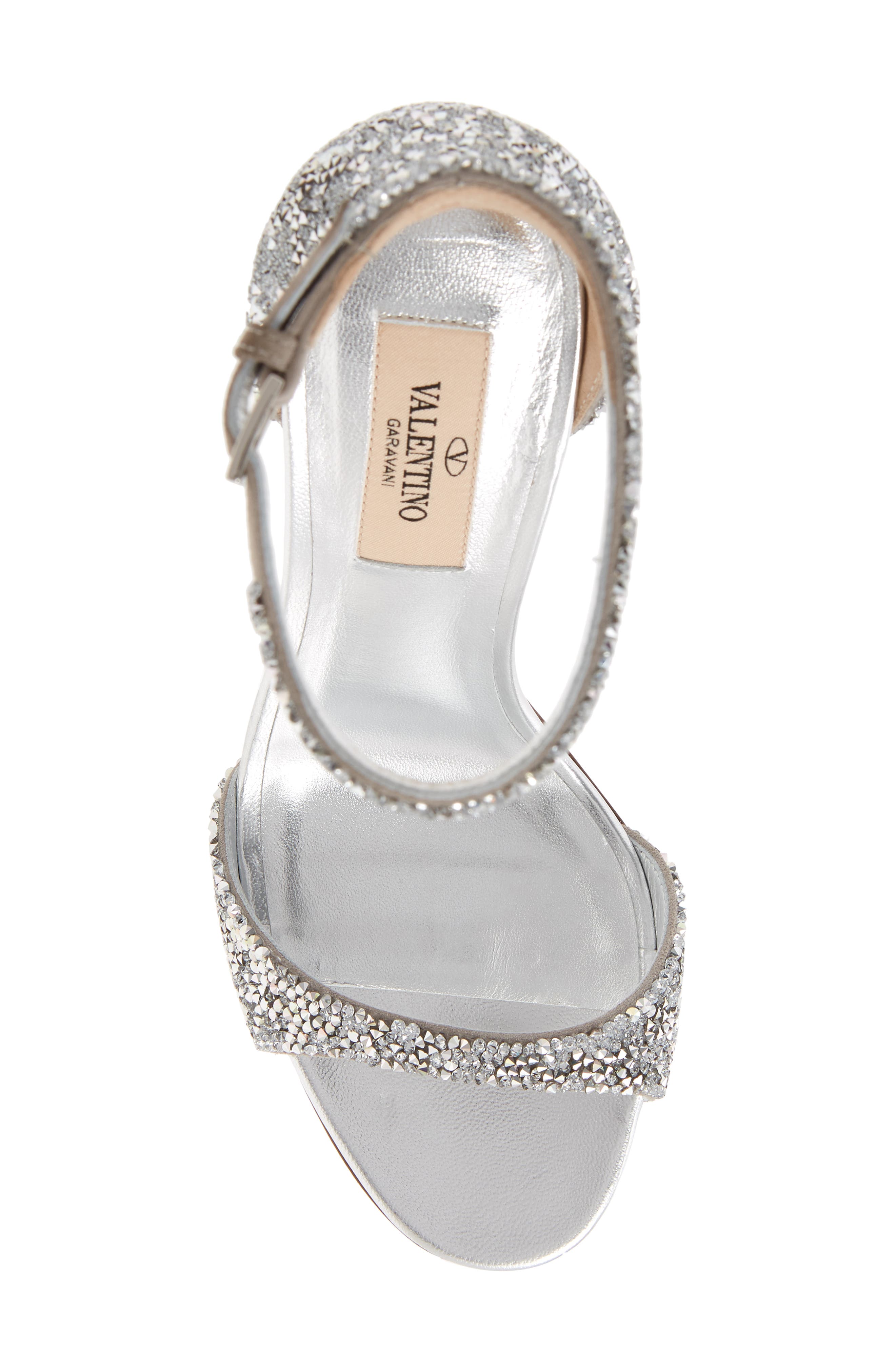 Valentino Garavani Crystal Embellished Clear Heel Sandal, Alternate, color, 