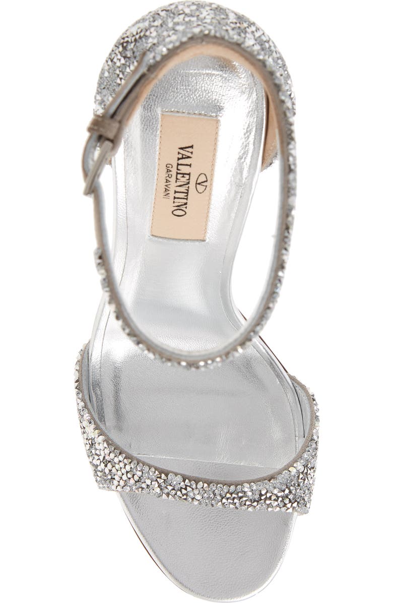 Valentino Garavani Crystal Embellished Clear Heel Sandal, Alternate, color,
