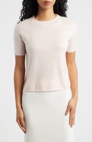 MANGO Short Sleeve Sequin Sweater