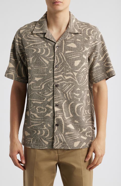 Julio 3420 Bouclé Jacquard Camp Shirt