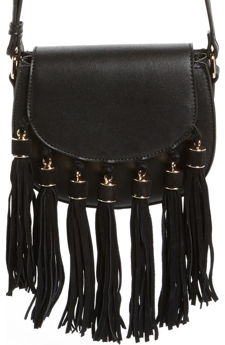 Emperia Faux Leather Crossbody Bag, Main, color, Black