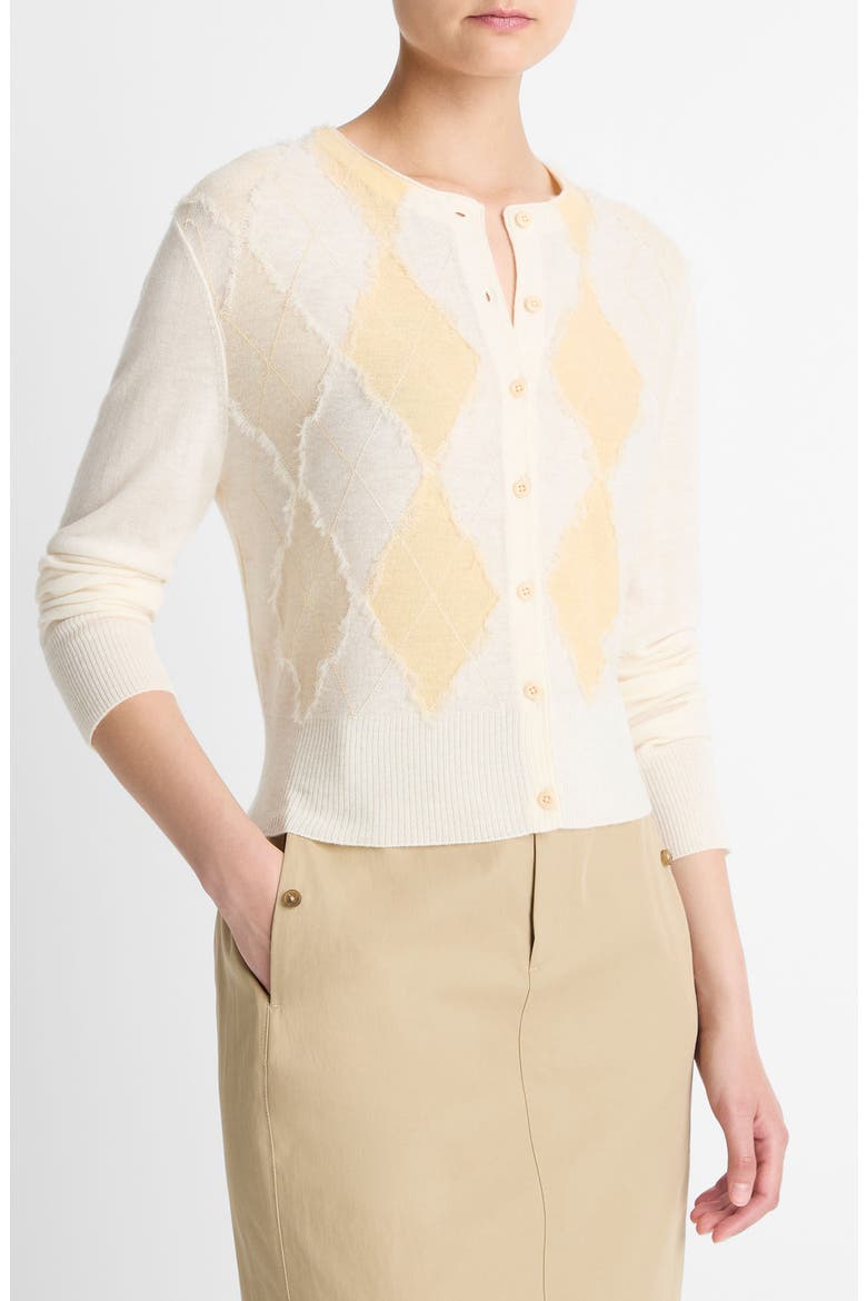 Hand Cut Argyle Cardigan, Alternate, color, CREMA/PALAZZO/BUTTER