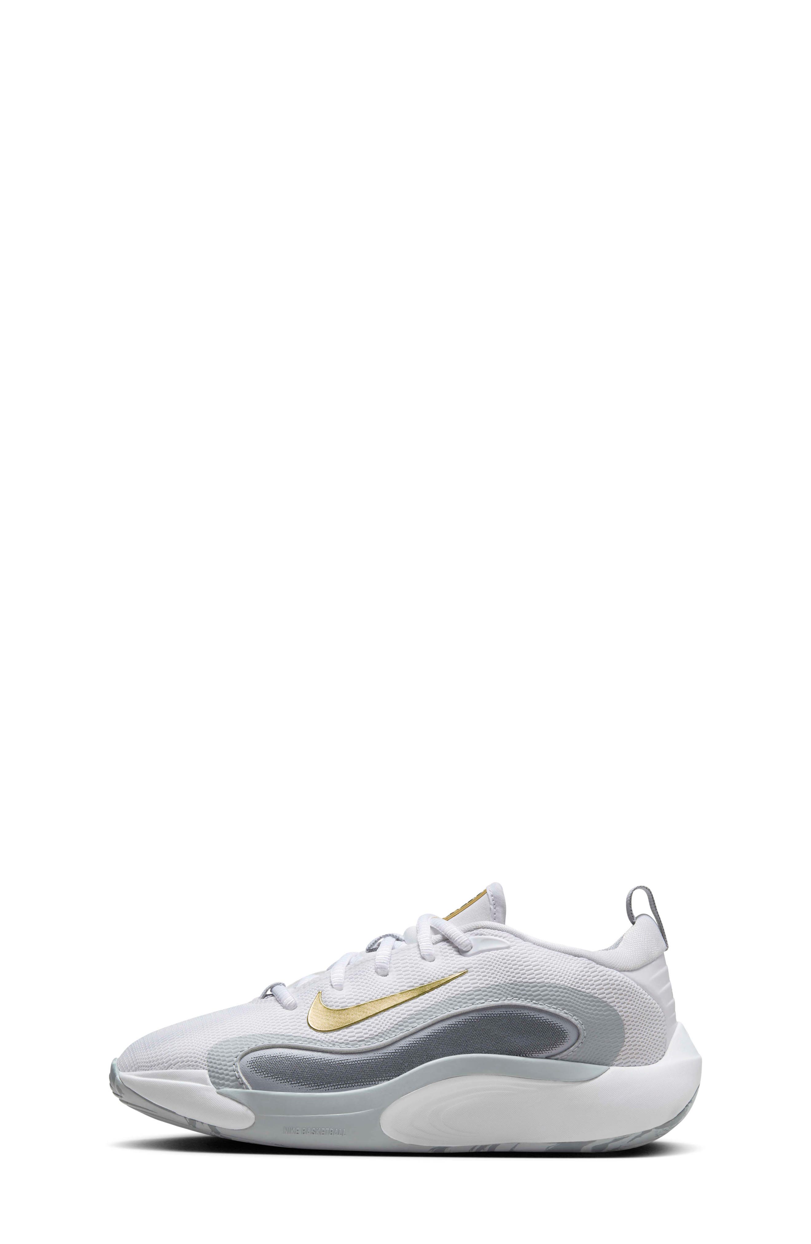Nike IsoFly Basketball Shoe, Alternate, color, White/ Cool Grey/ Grey/ Gold