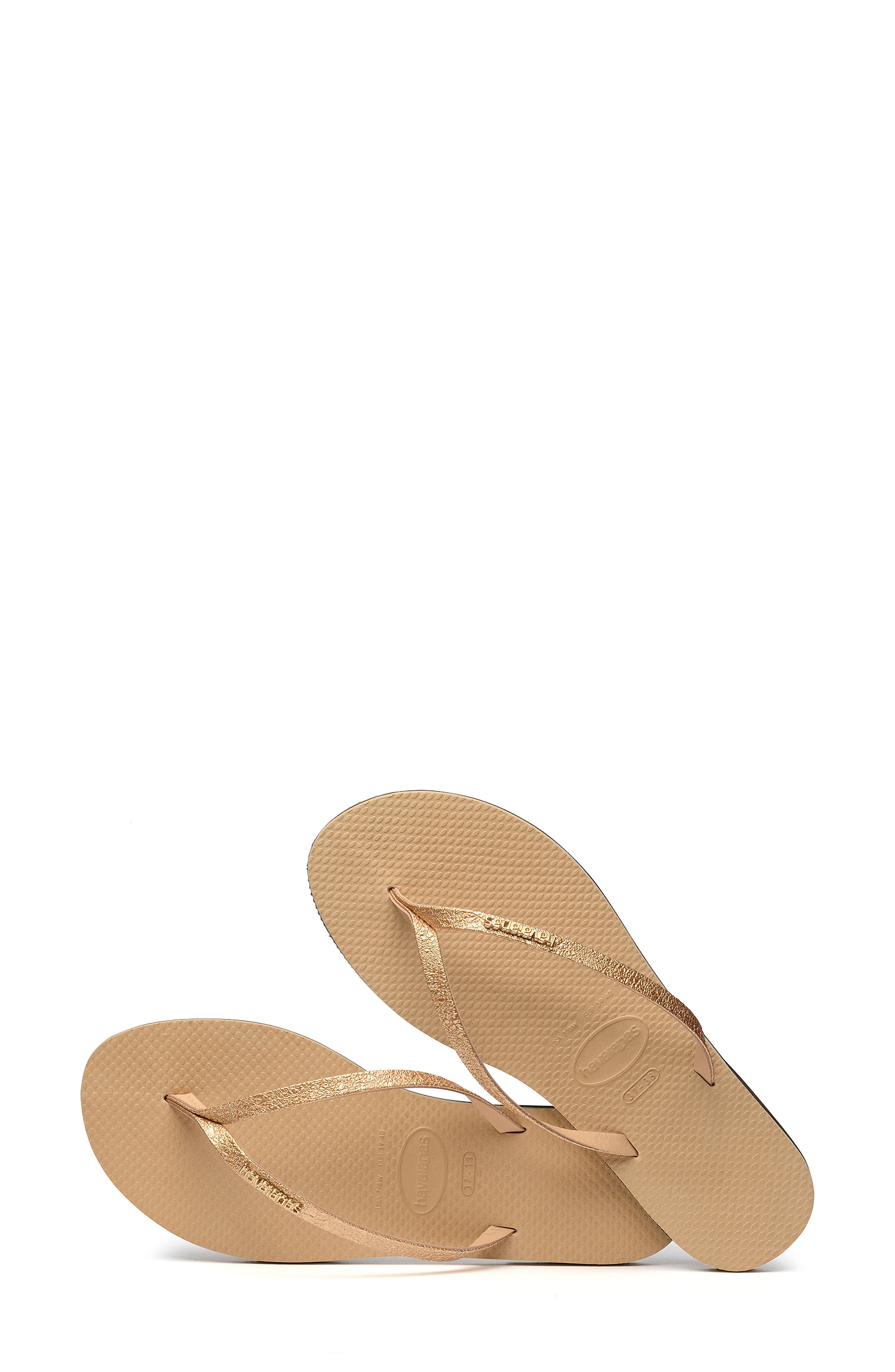 You Shine Flip Flop, Alternate, color, GOLDEN