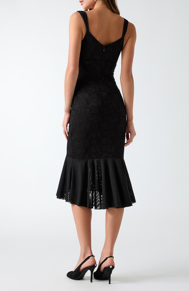 GUESS Caitlyn Lace Sleeveless Midi Dress, Alternate, color, Jblack-Black
