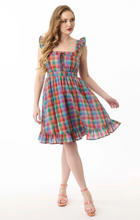 Corset Lace Fit & Flare Dress