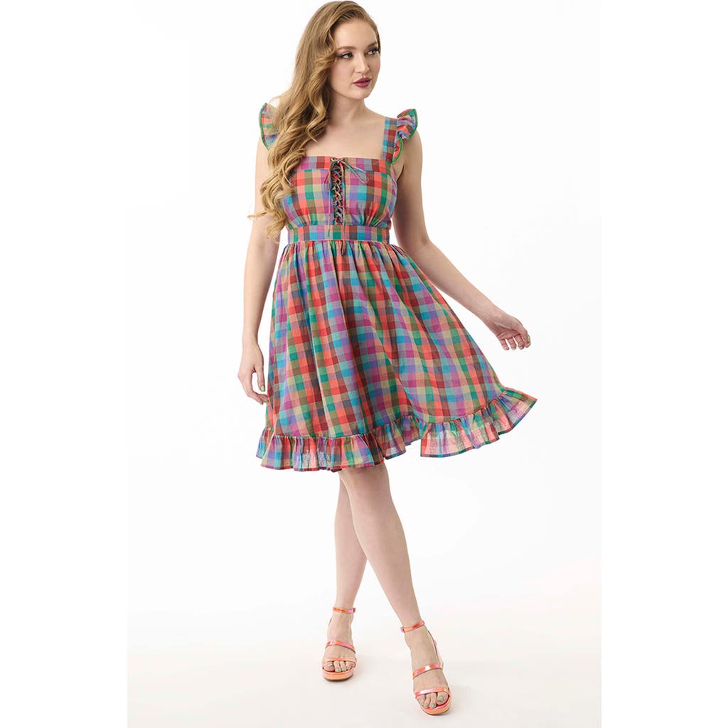 Smak Parlour Corset Lace Fit & Flare Dress In Multi