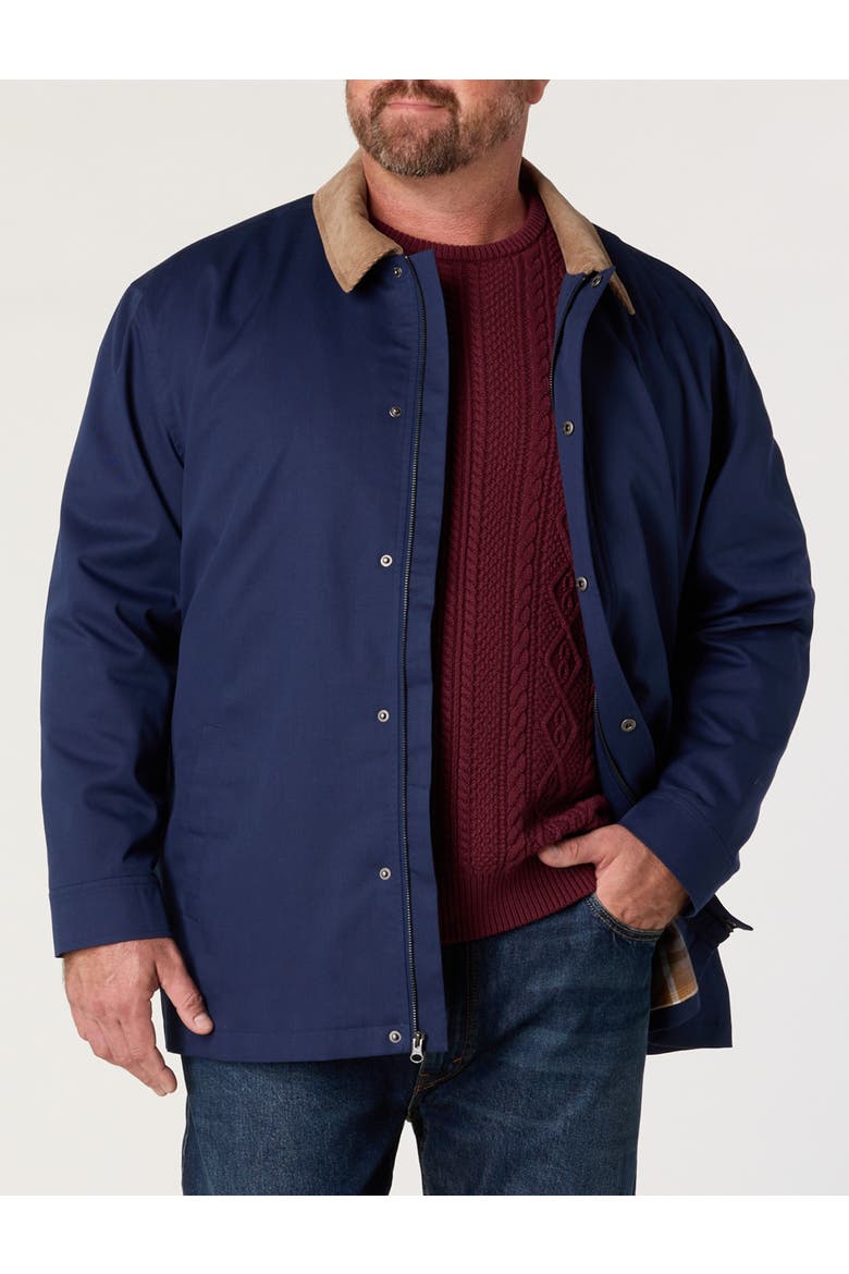 Big & Tall Corduroy Collar Barn Coat, Main, color, NAVY