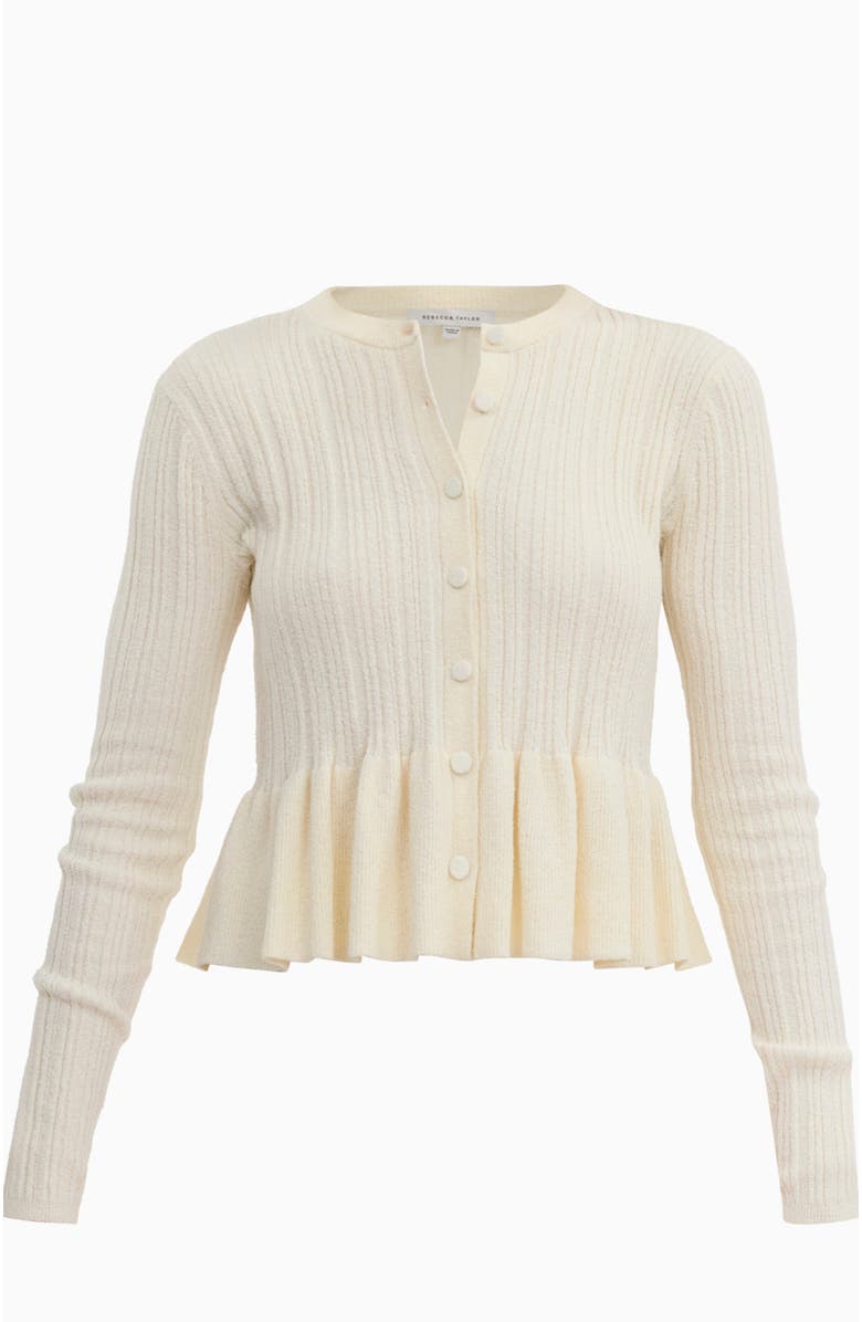 Rebecca Taylor Boucle Knit Cardigan, Alternate, color, Ivory