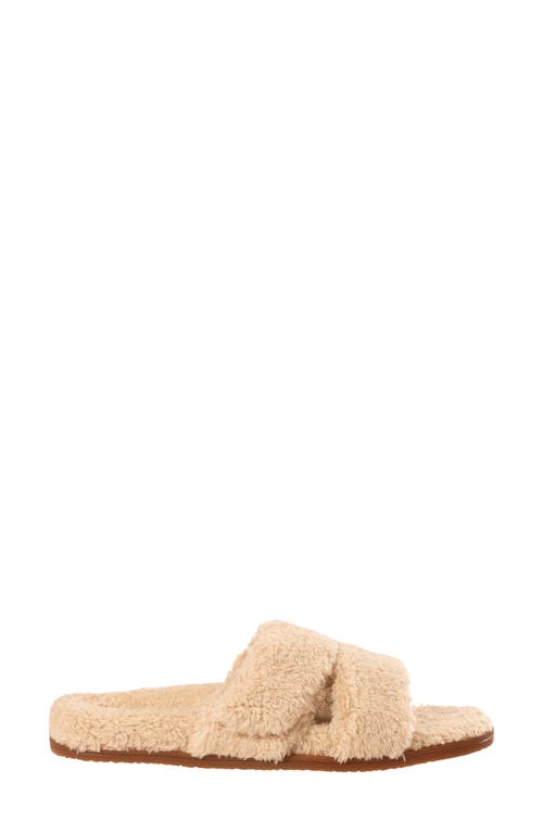 Revitalign Callie High Pile Fleece Slide Slipper In Brown