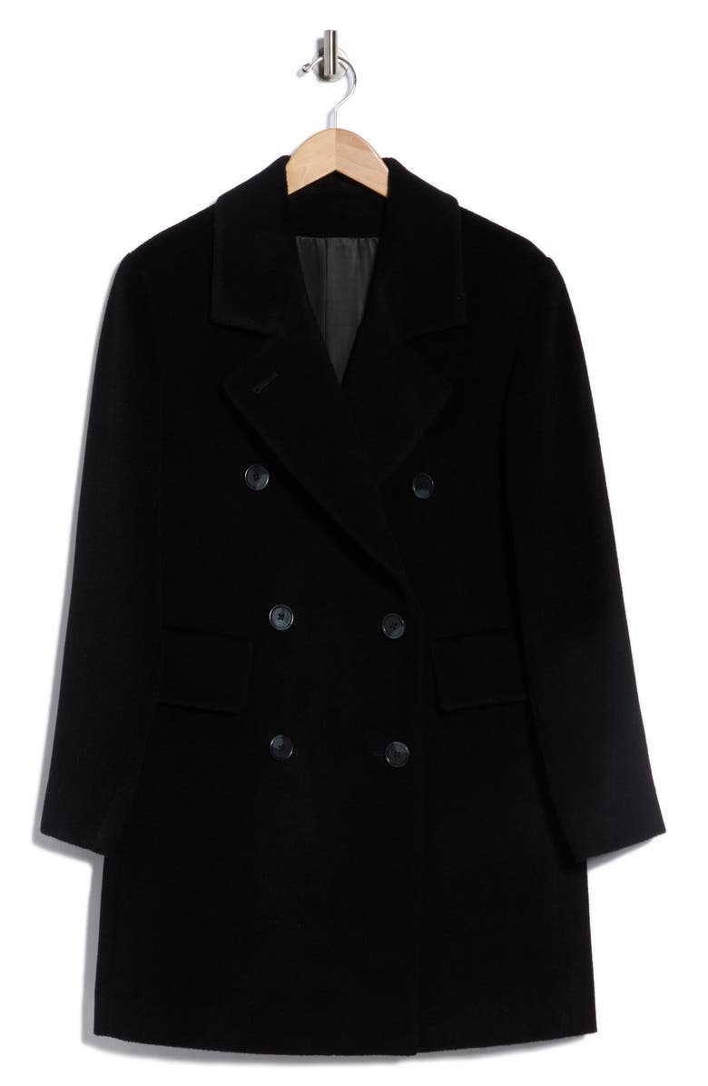 Fleurette Oversize Double Breasted Wool Blend Coat, Alternate, color, Black