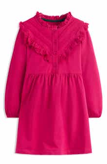 Mini Boden Kids' Ruffle Accent Long Sleeve Cotton Sweatshirt Dress