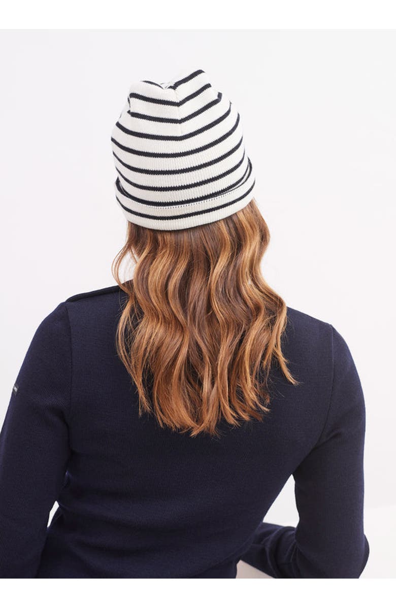 Saint James CARTIER - Nautical Striped Beanie, Alternate, color, Ivory / Navy