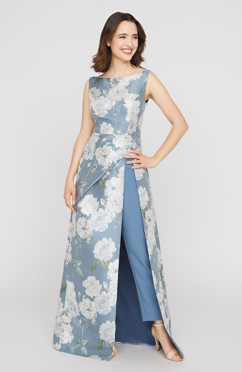 Kay Unger Grania Sleeveless Maxi Jumpsuit, Alternate, color, Slate Blue