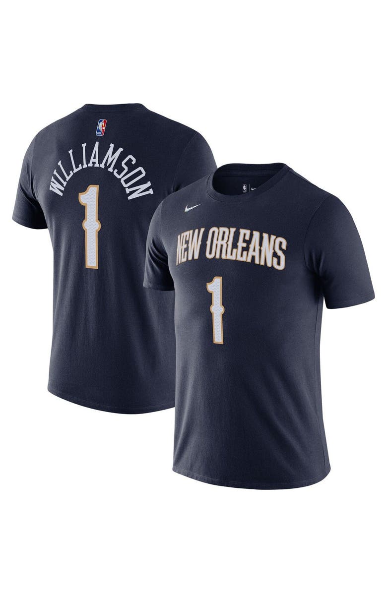 Nike Men's Nike Zion Williamson Navy New Orleans Pelicans Diamond Icon Name & Number T-Shirt, Main, color,