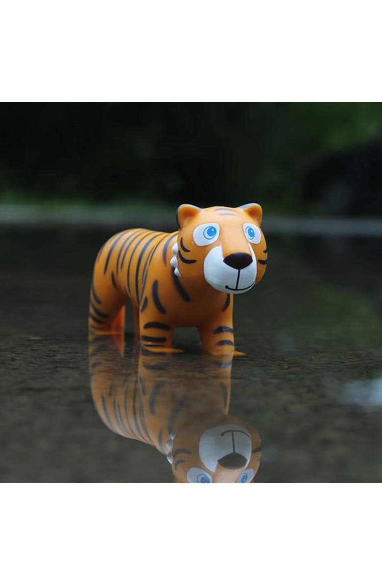HABA Little Friends Tiger - 4" Chunky Plastic Zoo Animal Toy Figure, Alternate, color, Orange Multi