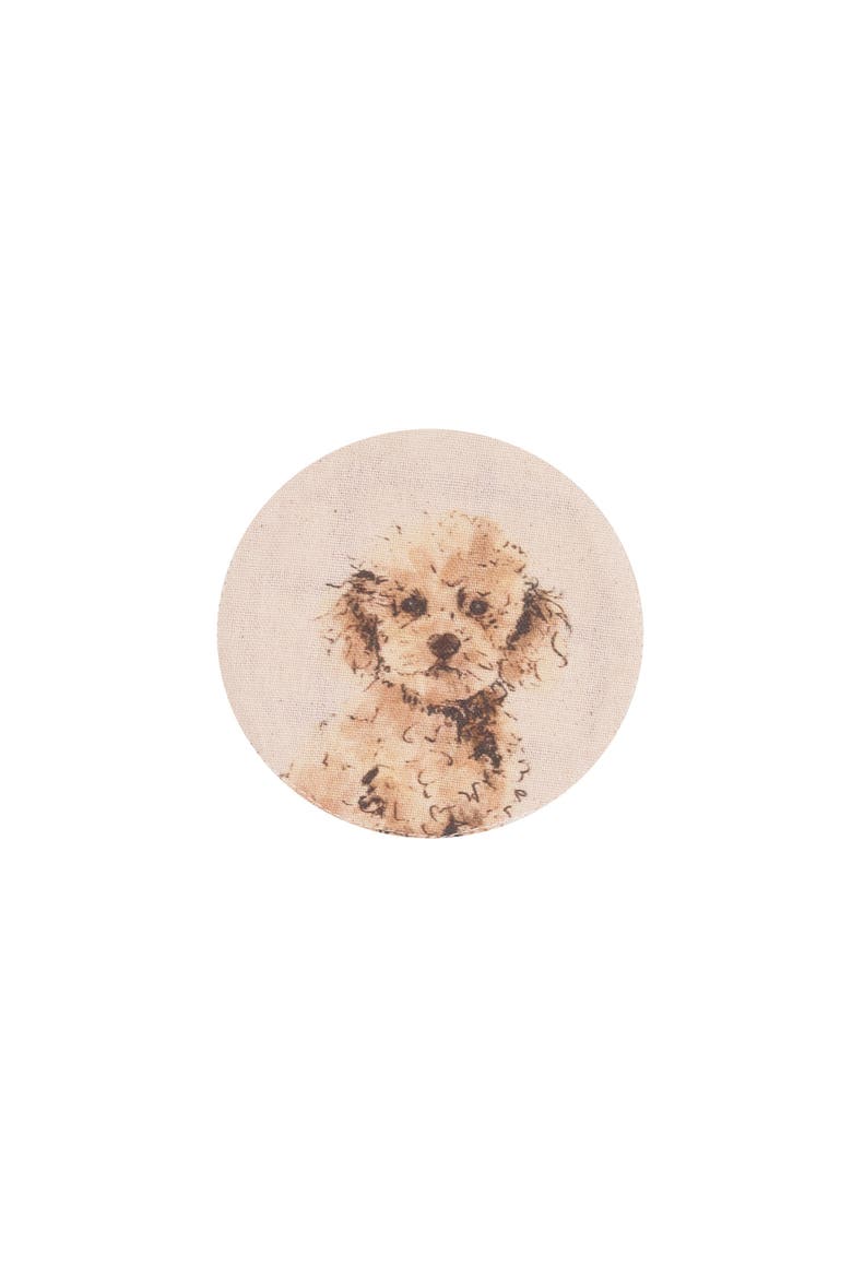 Vintage Dog Pet Cotton Set of 4 Drink Coasters 4", Alternate, color, Red