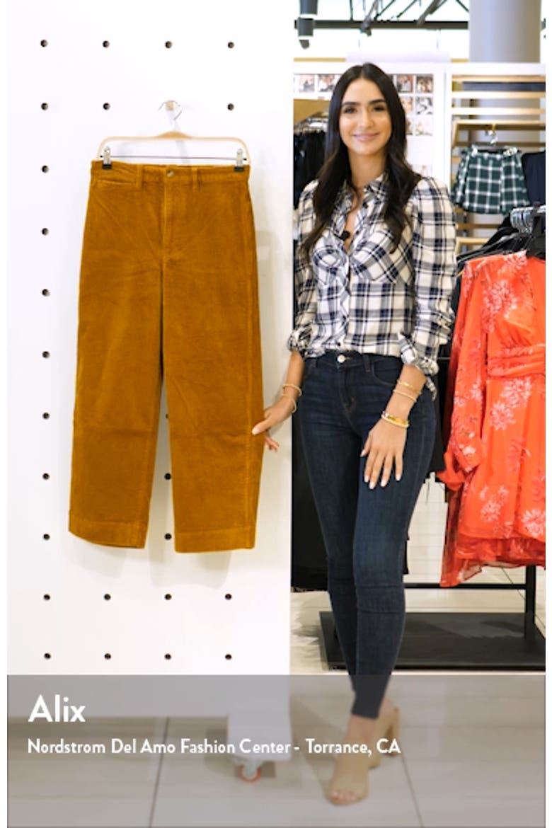 Slim Emmett Wide Leg Crop Pants: Corduroy Edition video