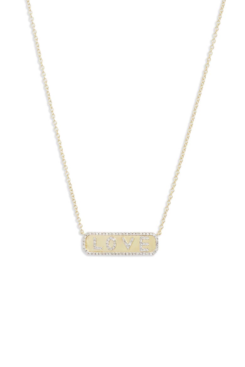 Diamond Love Pendant Necklace, Main, color, YELLOW GOLD/ DIAMOND