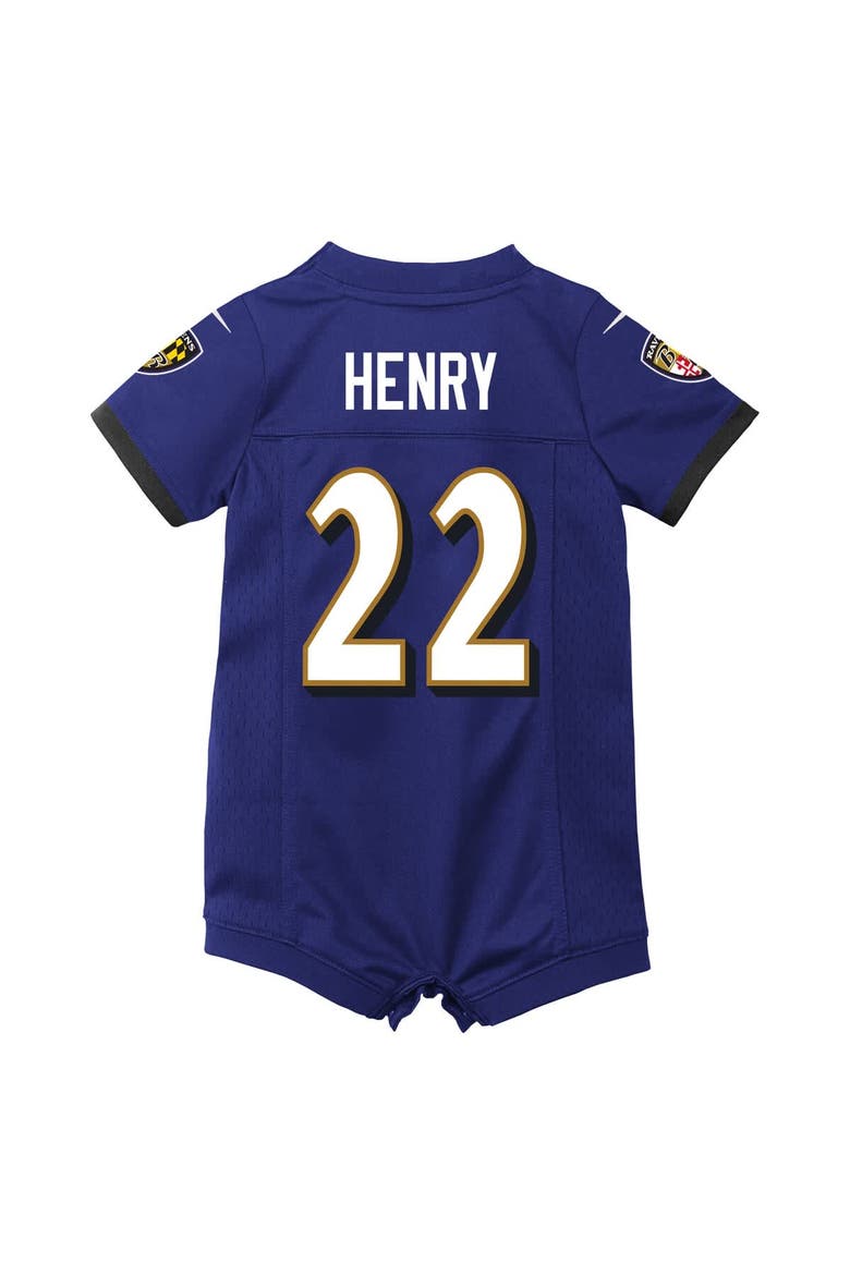 Newborn & Infant Nike Derrick Henry Purple Baltimore Ravens Game Romper Jersey, Alternate, color, Purple