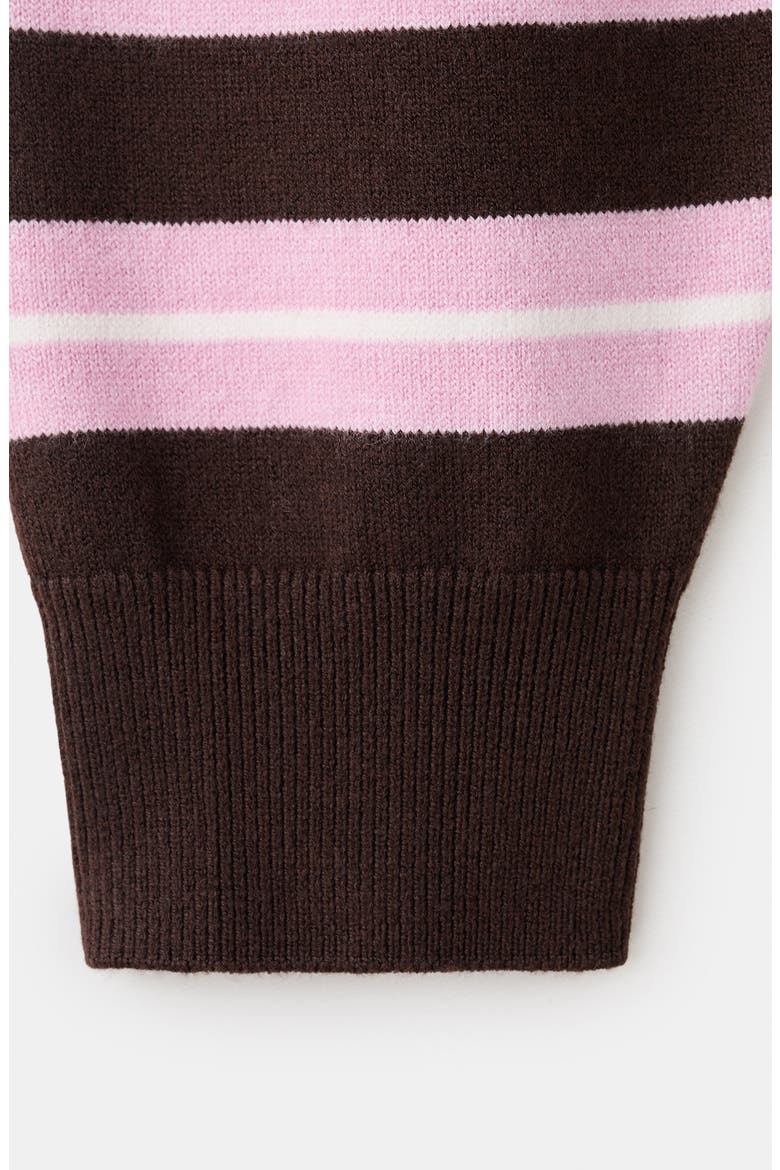 Mixed Stripe Crewneck Sweater, Alternate, color, CHOCOLATE