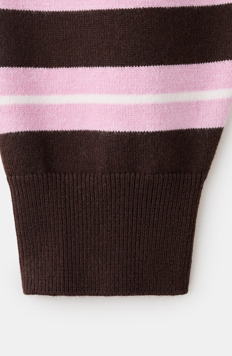 MANGO Mixed Stripe Crewneck Sweater, Alternate, color, Chocolate