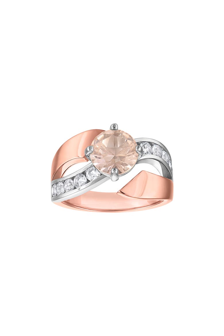 Bypass Cubic Zirconia Ring, Main, color, PINK