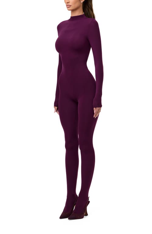Naked Wardrobe Long Sleeve Closed Toe Jumpsuit In Purple
