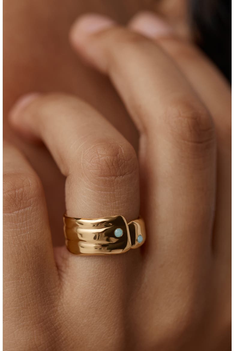 Amaia Stone Bold Ring, Alternate, color, 18K GOLD VERMEIL / AMAZONITE