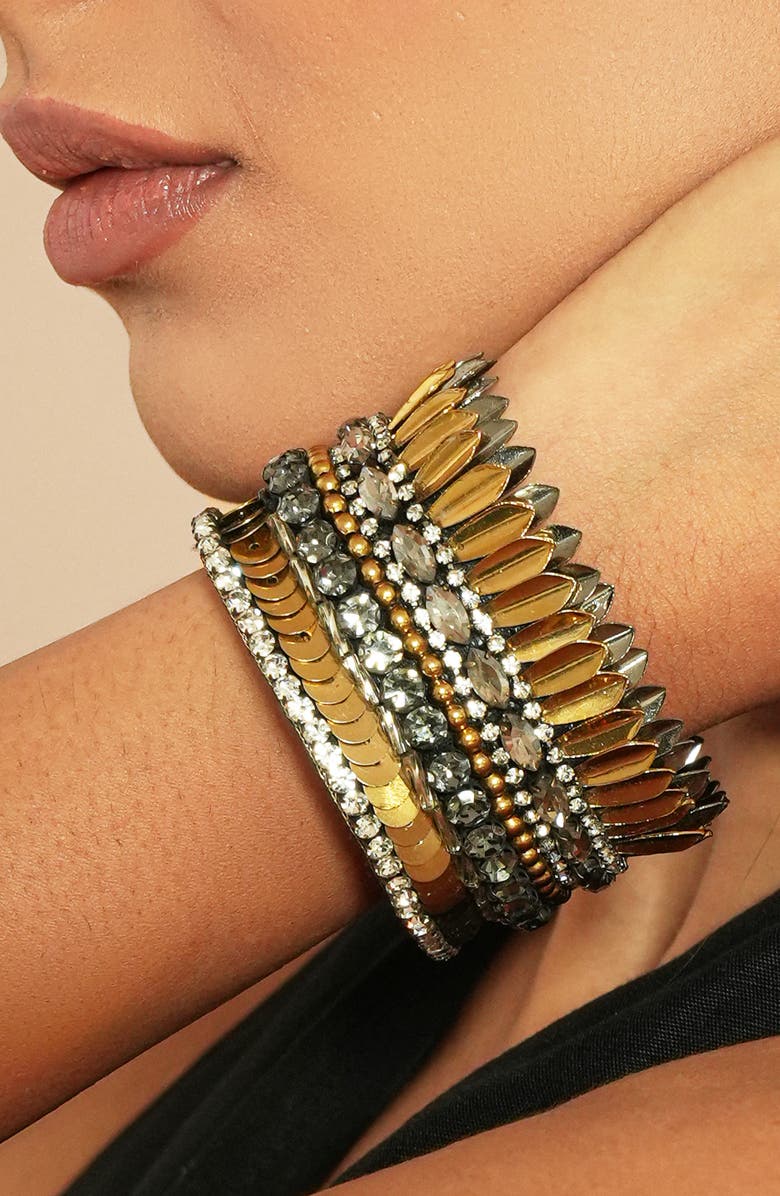 Deepa Gurnani Sainz Bracelet, Alternate, color, Gold Gunmetal