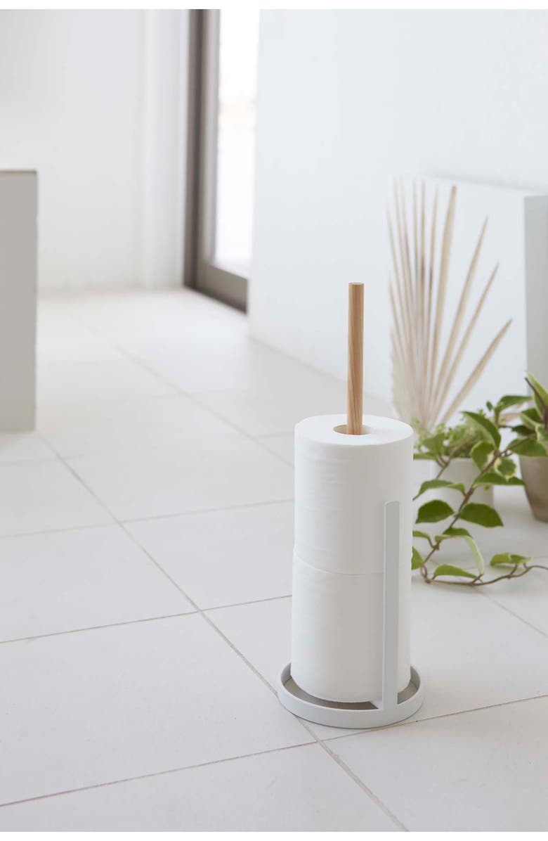 Yamazaki Toilet Paper Stocker, Alternate, color, White