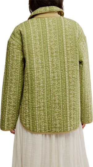 Alexie Print Boxy Quilted Jacket
