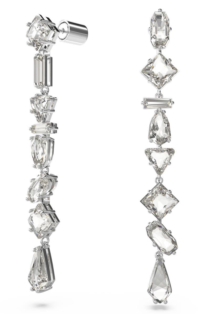 Swarovski Mesmera Crystal Drop Earrings, Alternate, color, Silver