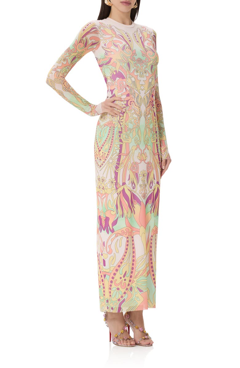 AFRM Didi Print Long Sleeve Maxi Dress, Alternate, color, Vintage Swirl