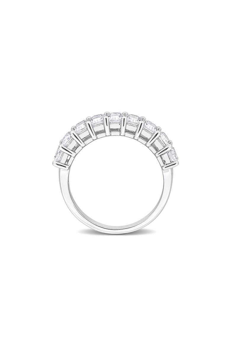 Sterling Silver Created Moissanite Octagon Band Ring, Alternate, color, WHITE/ SILVER