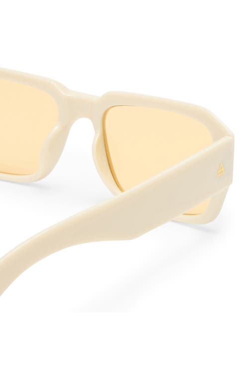Aire Pluto 53mm Rectangular Sunglasses In Ivory/golden Tint