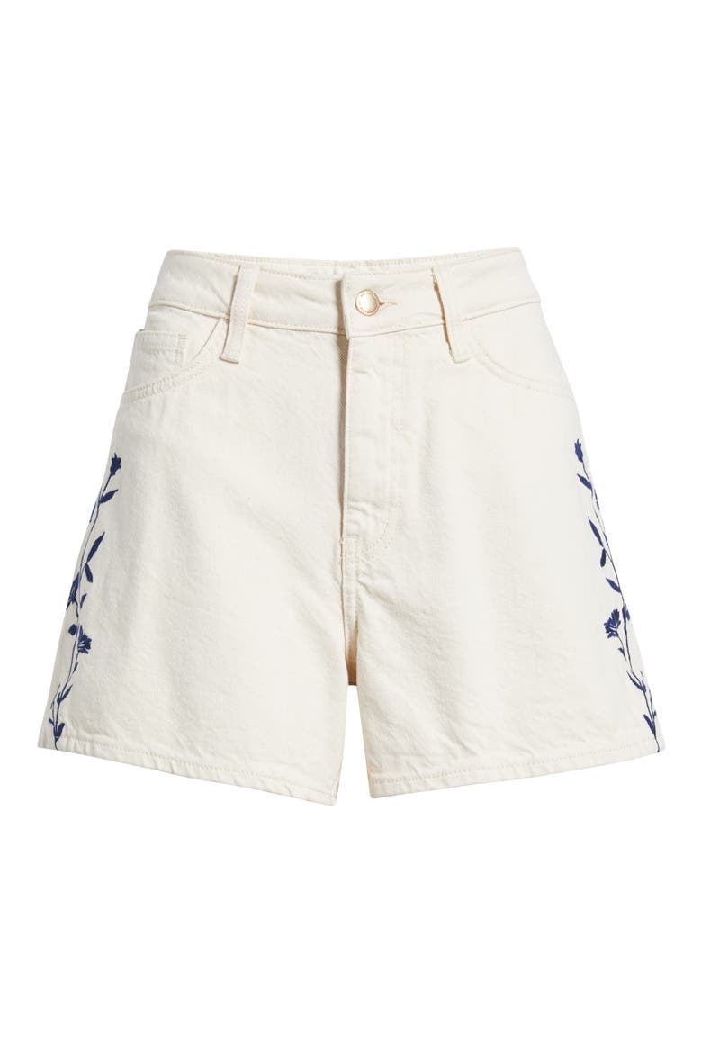 Heidi Floral Print Denim Shorts, Alternate, color, BEIGE DENIM