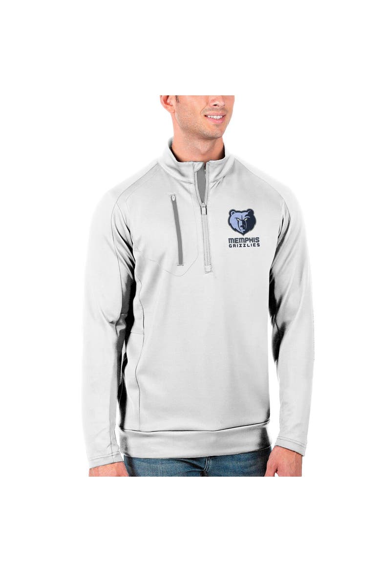 Men's Antigua White Memphis Grizzlies Generation Quarter-Zip Pullover Jacket, Main, color, White