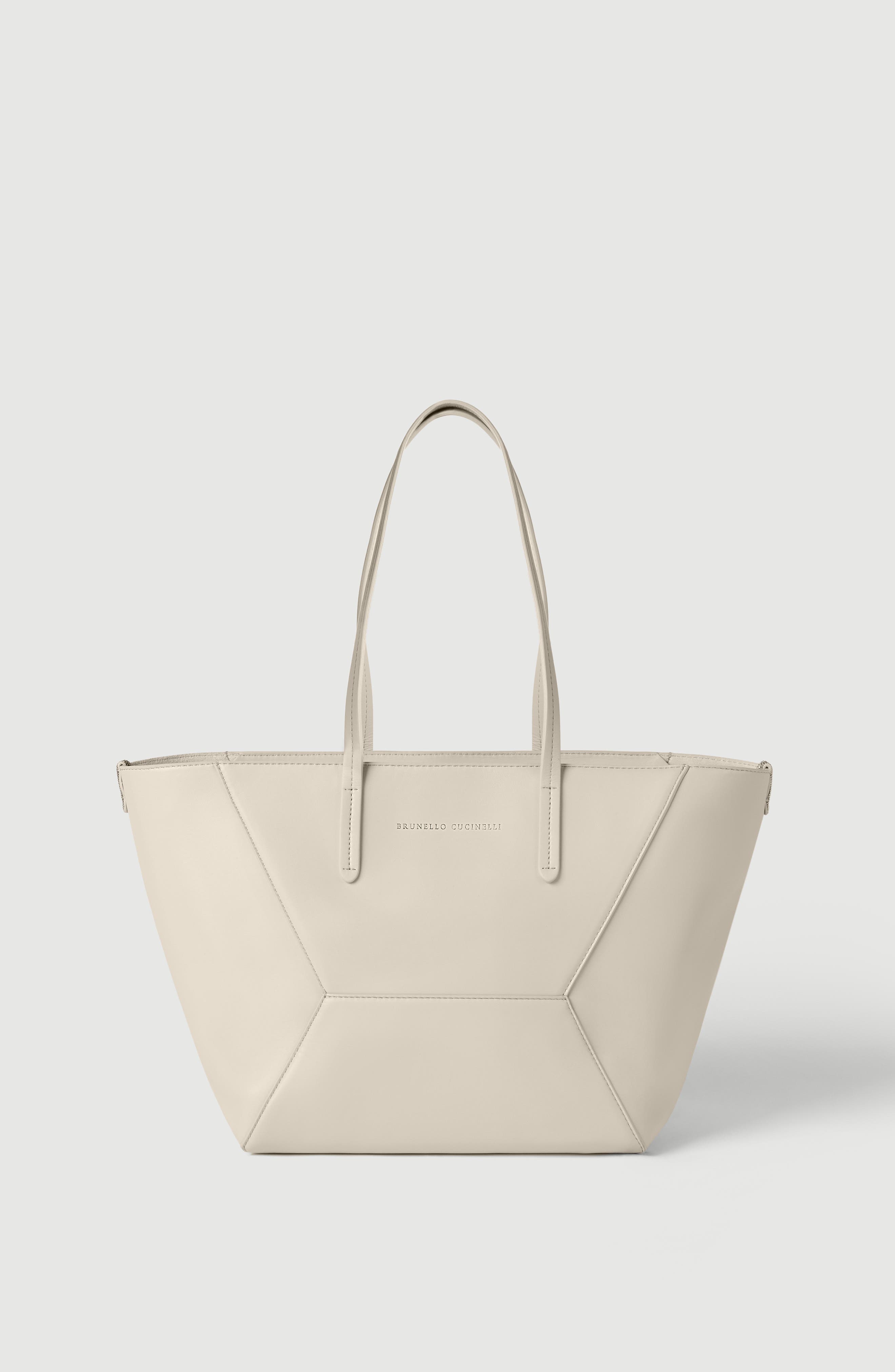 BC Duo small bag in calfskin with monili, Main, color, Ivory