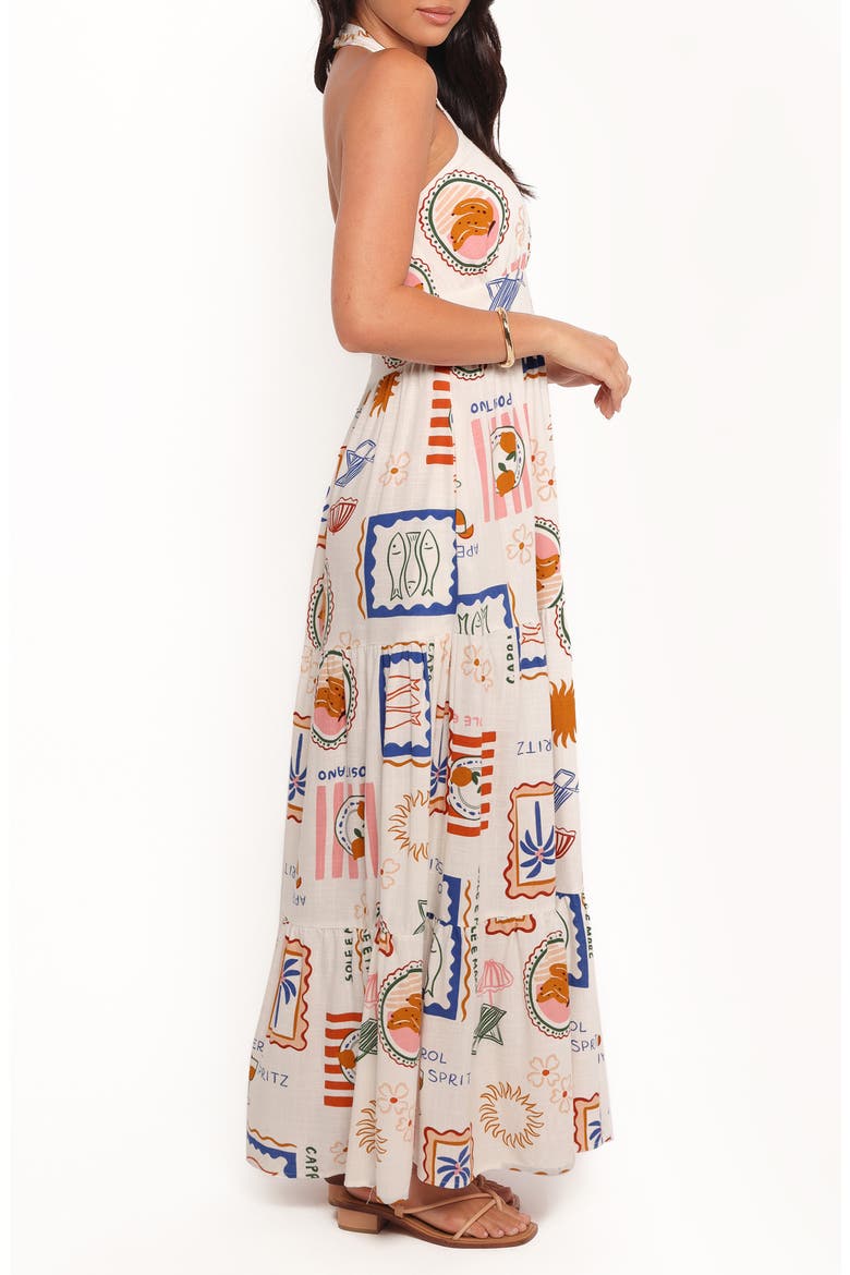Jelena Printed Maxi Halter Dress, Alternate, color, OCEAN OASIS
