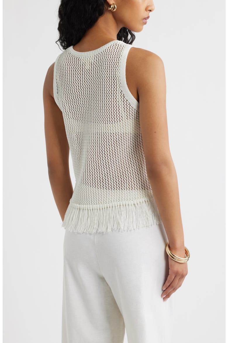 Fringe Sleeveless Sweater, Alternate, color, IVORY