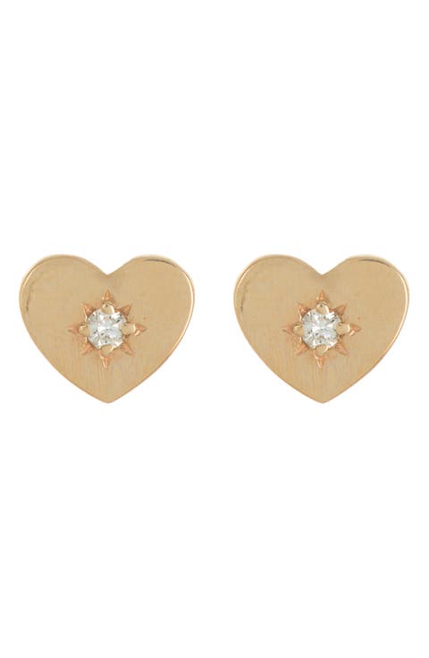 Jac+Jo Icon Vintage Heart Stud Earrings