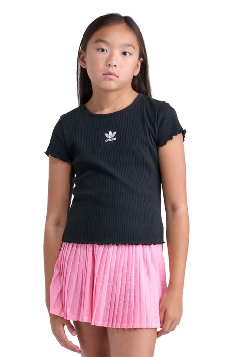 Kids' Lettuce Edge Cotton Rib T-Shirt (Big Kid)